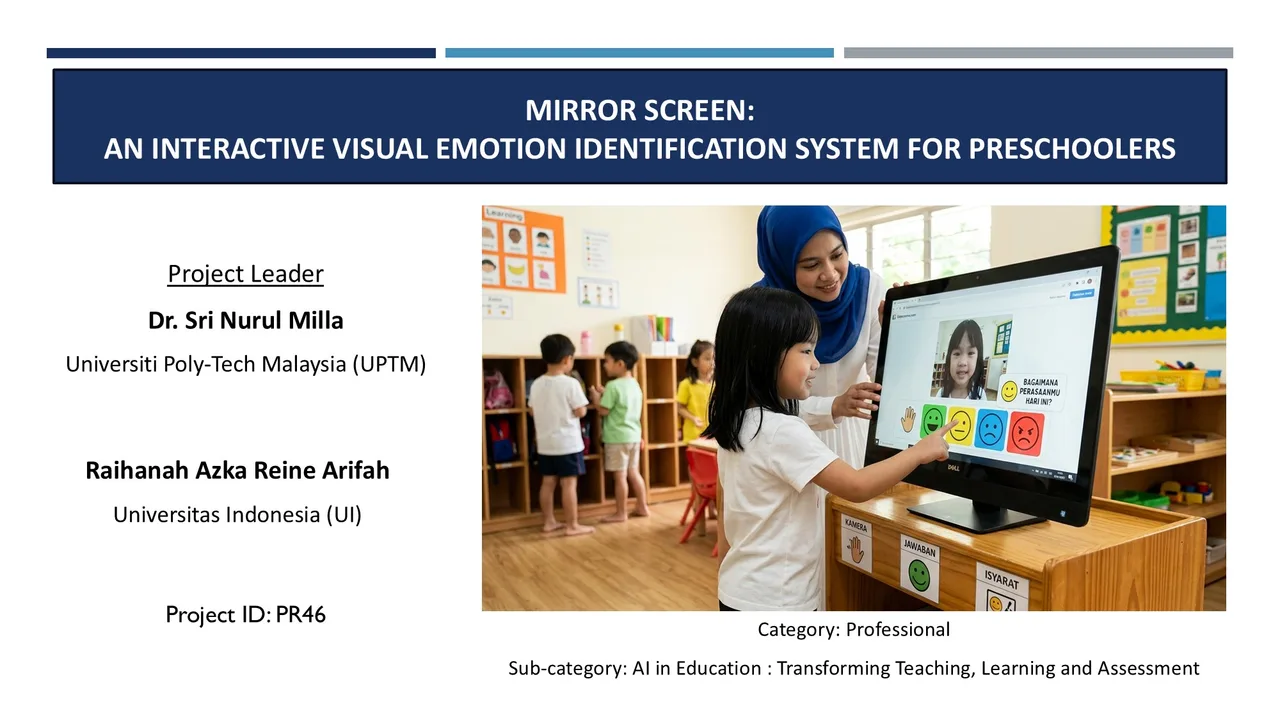 Mirror Screen: An Interactive Visual Emotion Identification System  for Preschoolers